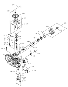 Transmission-Left Hand Upper Diagram and Parts List for Z-FORCE60 53AA5BBJ-53AA5BBJ710 Cub Cadet Lawn Tractor